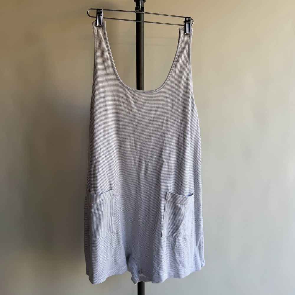 Lunya Cool Stripe Pima Cotton Romper - sz M